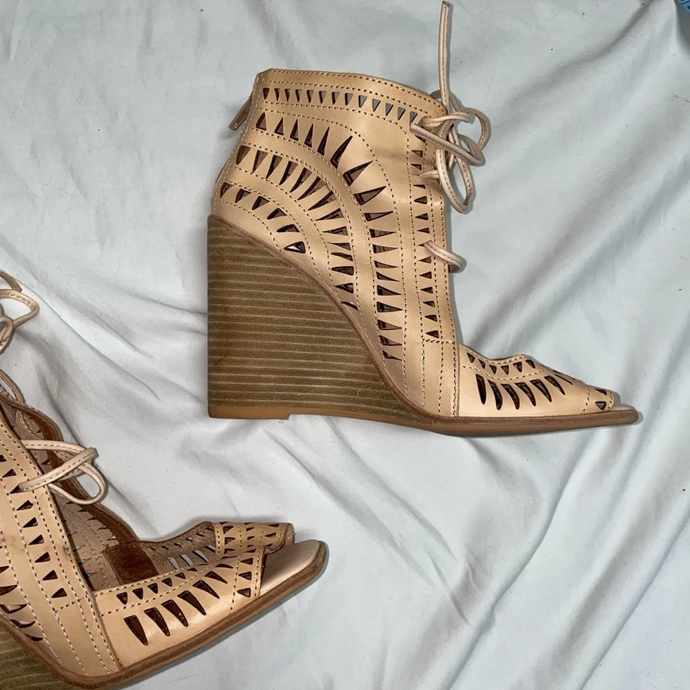 Jeffrey‎ Campbell Lace-Up Rodillo Wedges Women’s Size 8 Coastal Cowgirl Western